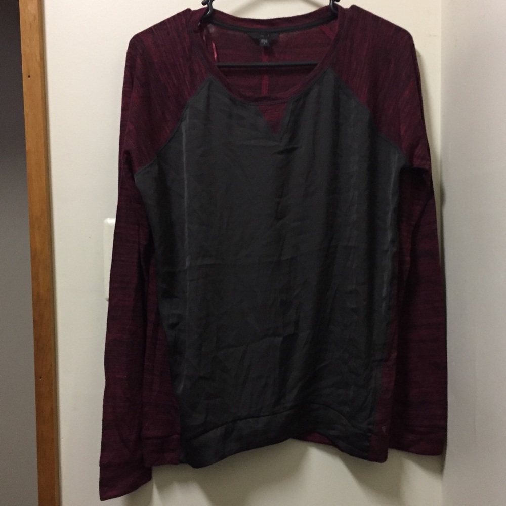 NWOT Deep red and black blouse